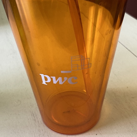 ORANGE PWC REUSABLE CUP WITH LID AND STRAW! - Picture 2 of 2